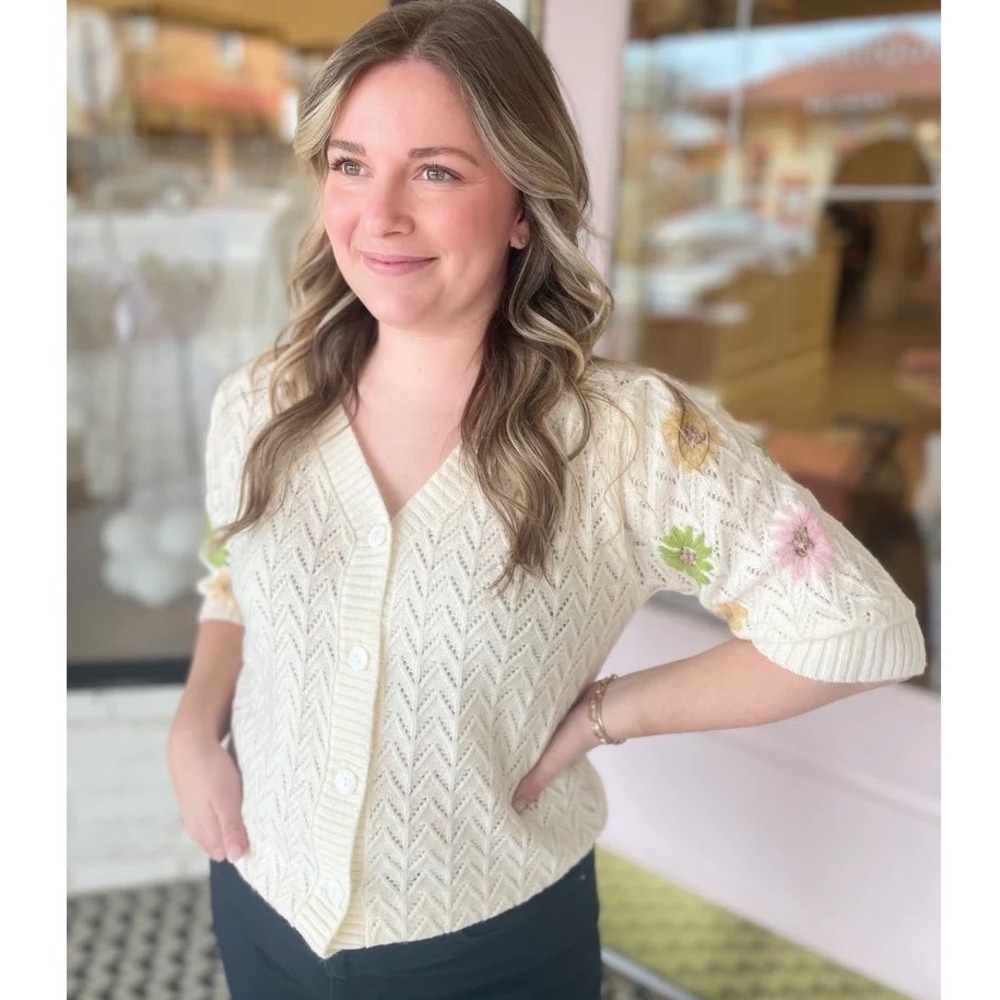 FRNCH Paris Ivory Emilie Cardigan | Medium